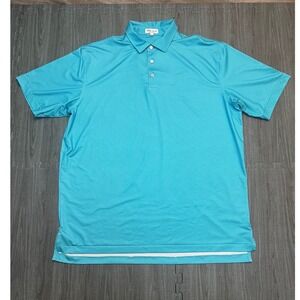 Peter Millar Summer Comfort Mens XL Turquoise Golf Polo Shirt Short Sleeve